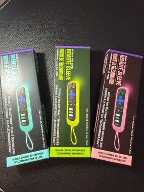 Glow Remote Sleeve Case in Blue, Green, and Pink - Protective Silicone Cover